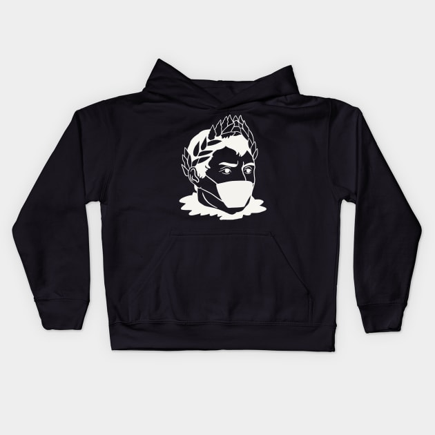 Caesar In Face Mask - Social Distancing Quarantine Drawing Kids Hoodie by isstgeschichte